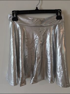 Metallic Silver Circle Skirt